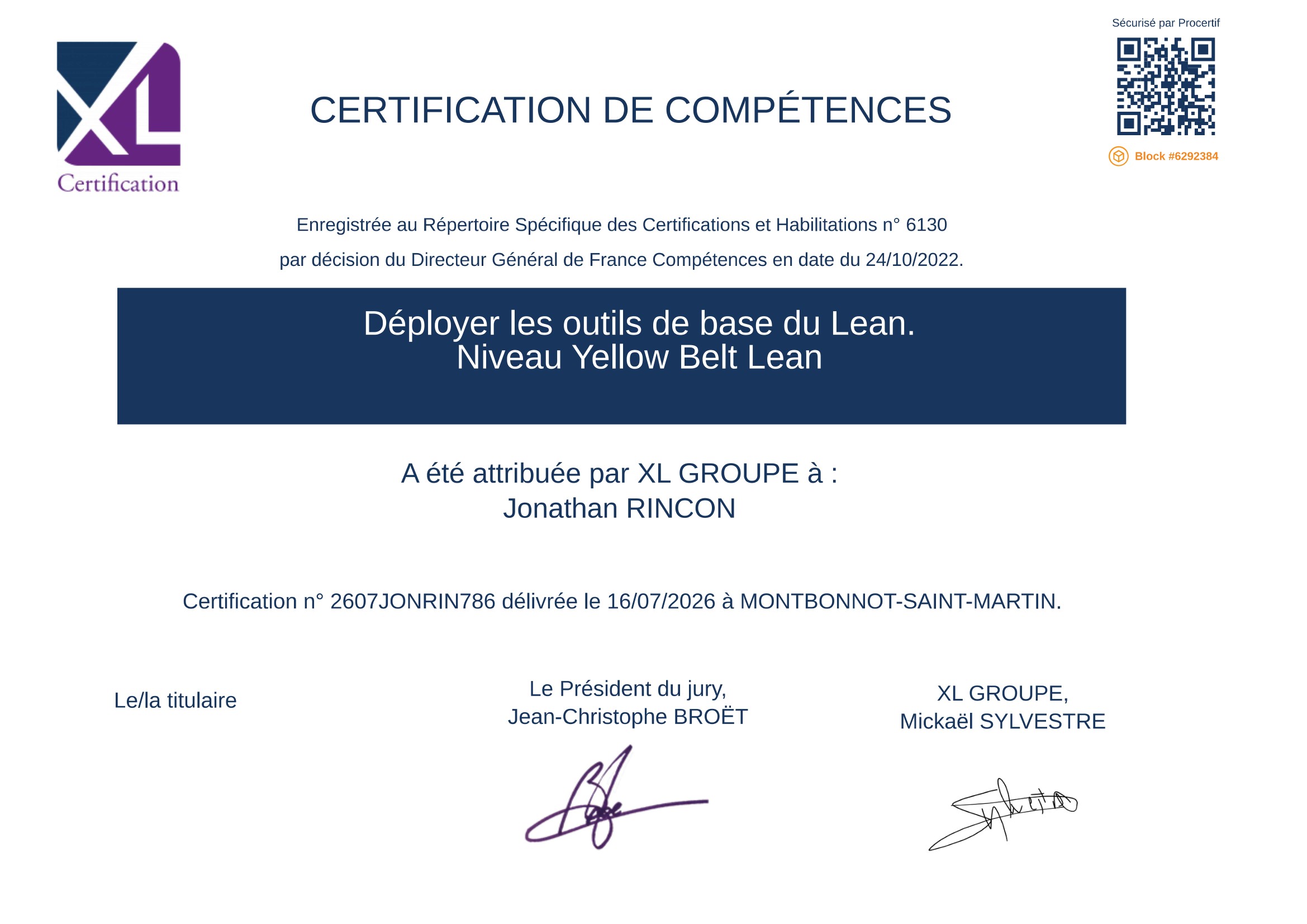 Lean skills certification · Yellow Belt level