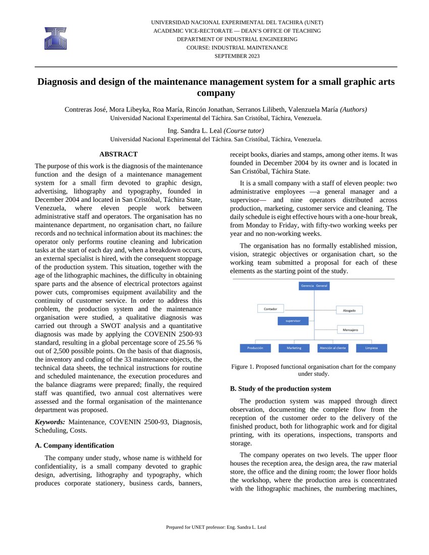 Maintenance management system