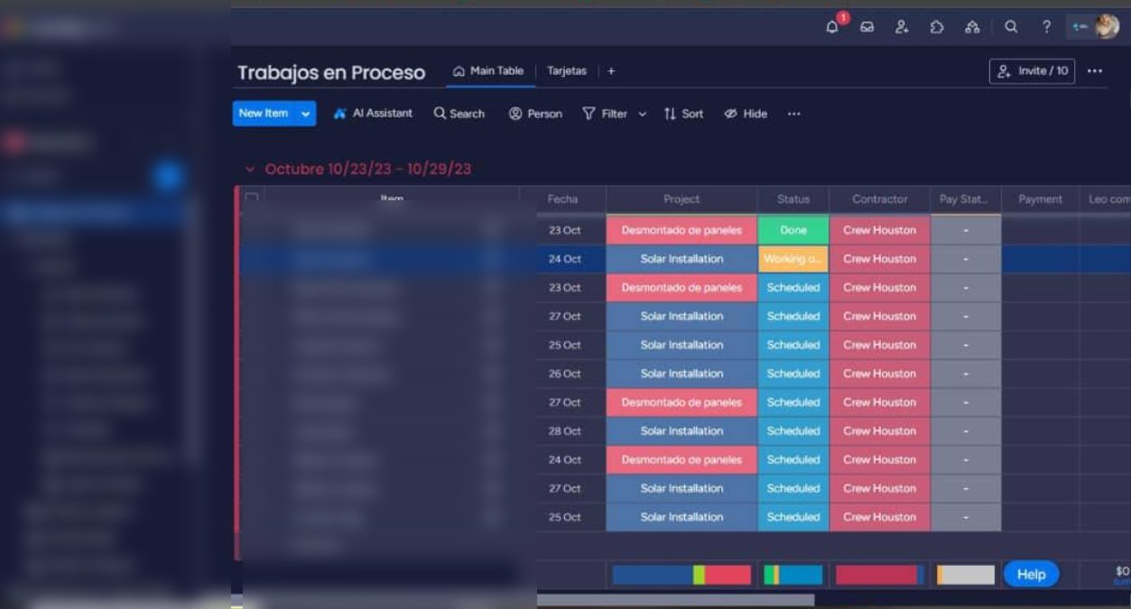 Work-in-progress tracking board